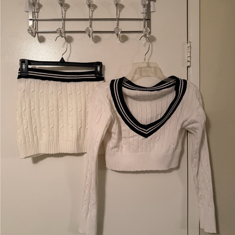 Two Piece Sweater Skirt Set